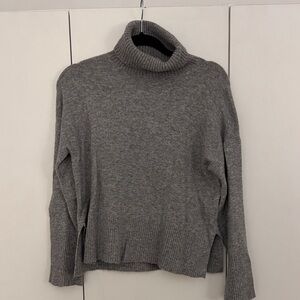 J. Crew Gray Ribbed Turtleneck Sweater